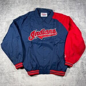 Cleveland Indians Jacket Mens XL Navy Blue Diamond Collection MLB Starter
